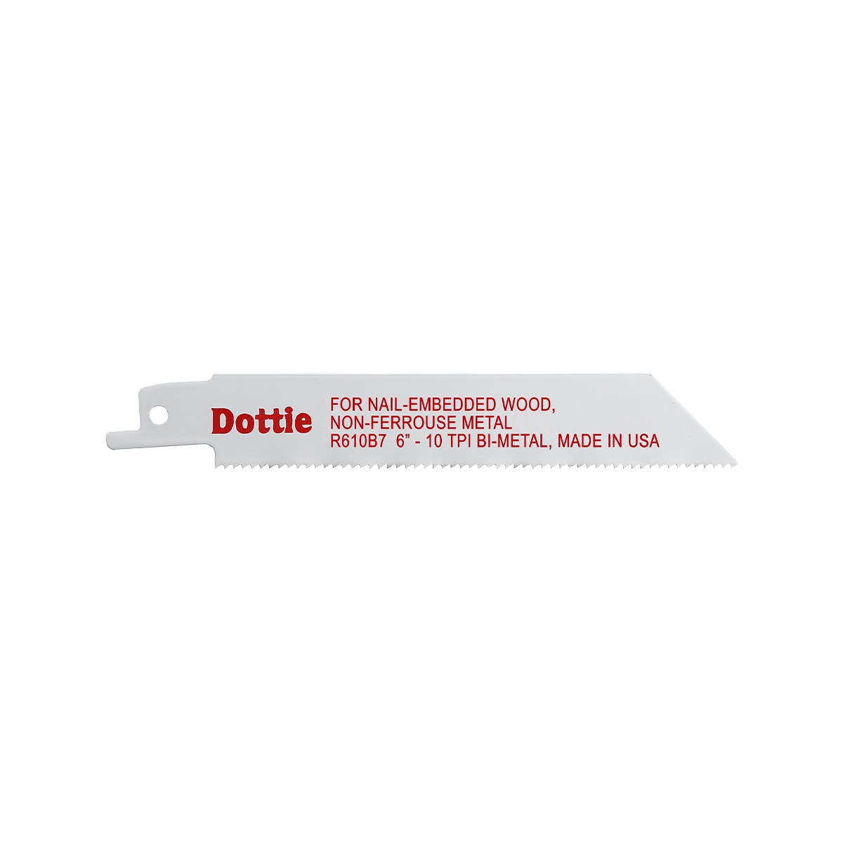 Dottie R610B7 Dottie 3/4 in x 6 in Bi-Metal Reciproblade R610B7