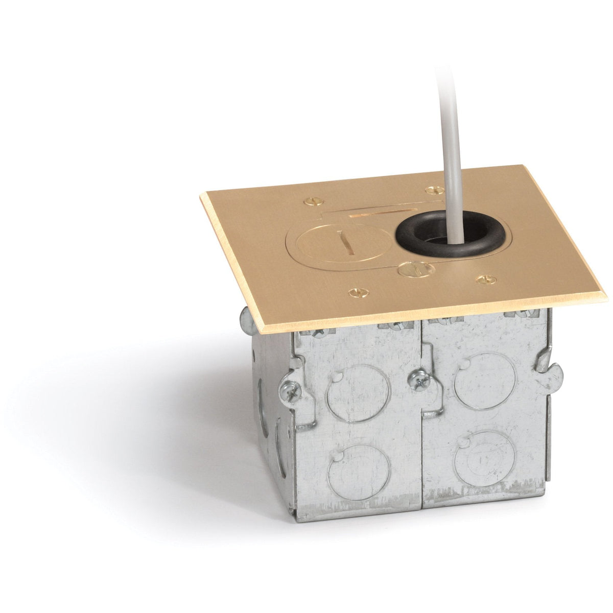 Lew Electric RCFB-1 Brass recessed floor box