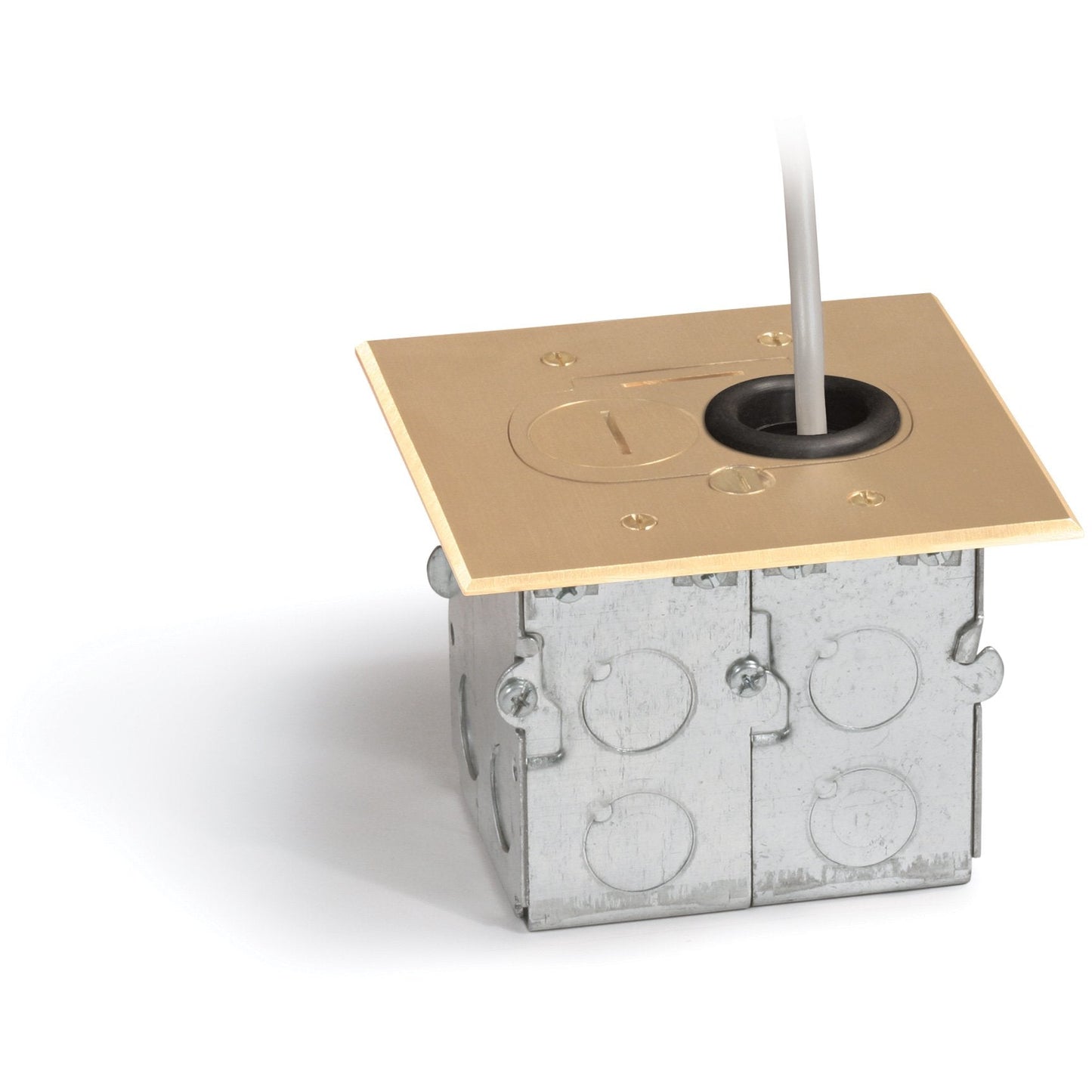 Lew Electric RCFB-1 Brass recessed floor box
