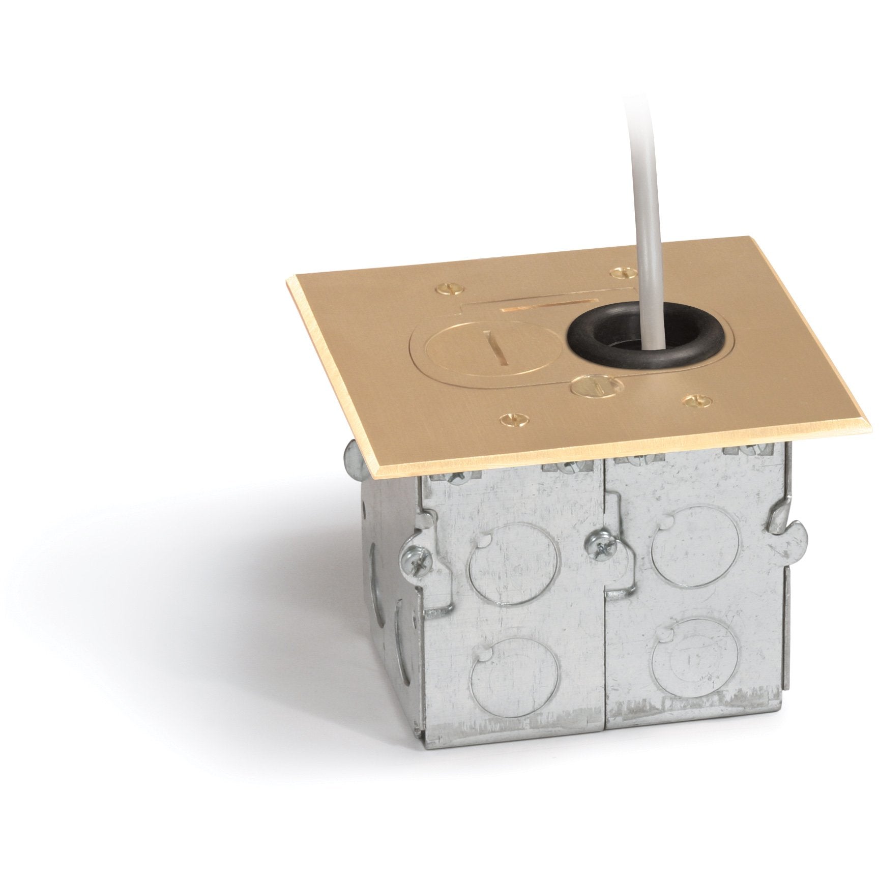 Lew Electric RCFB-1 Brass recessed floor box