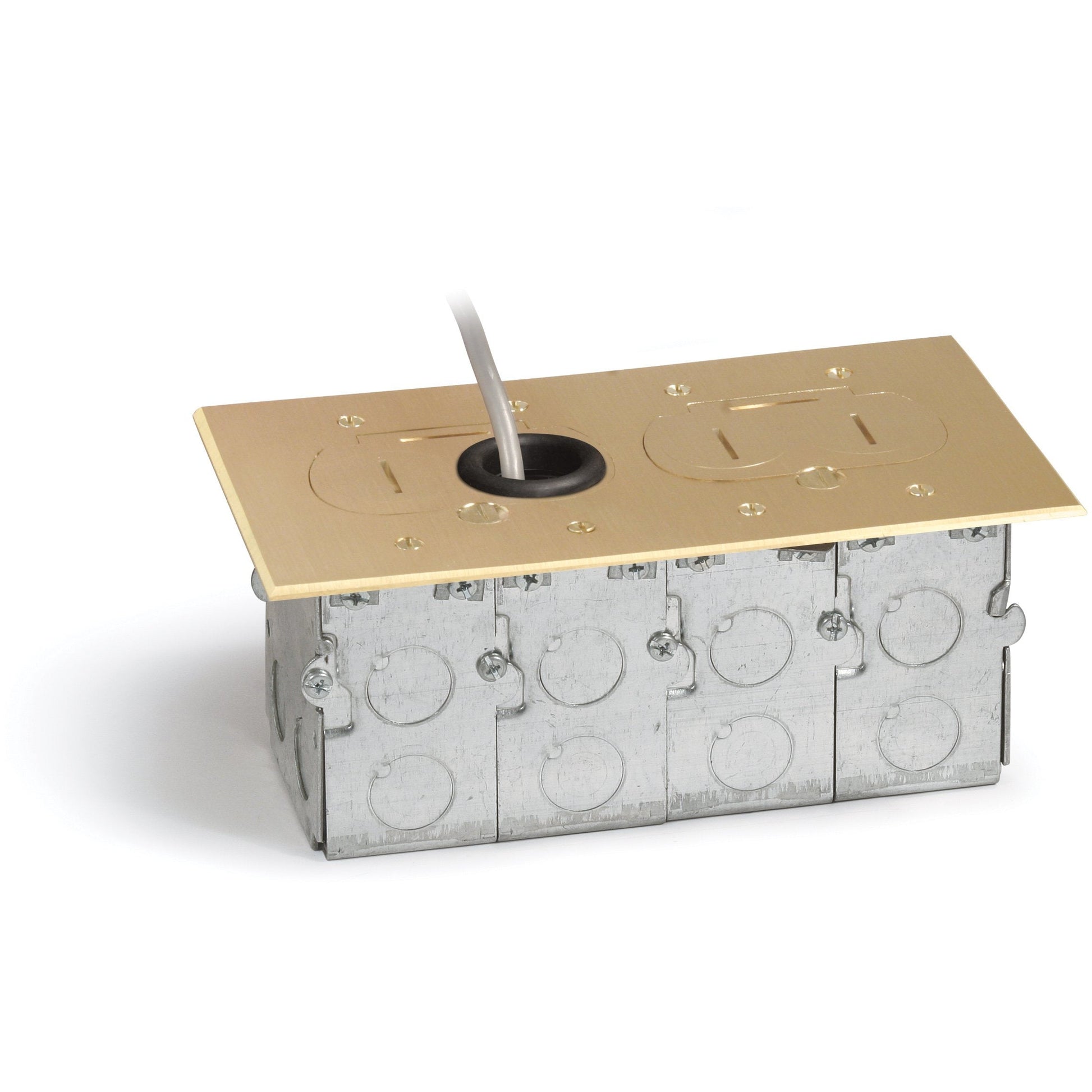 Lew Electric RCFB-2 Brass recessed floor box