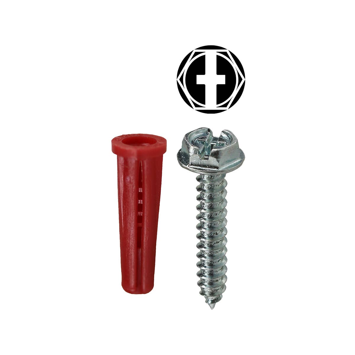 Dottie RD3HX Dottie #8 Red Conical Anchor Kit w/ Hex Head Combo Drive Screws RD3HX