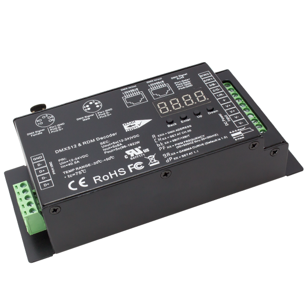 DMX Decoder: 5-Channel w/RJ45 - American Lighting REC-DMX-RJ45A-5CH