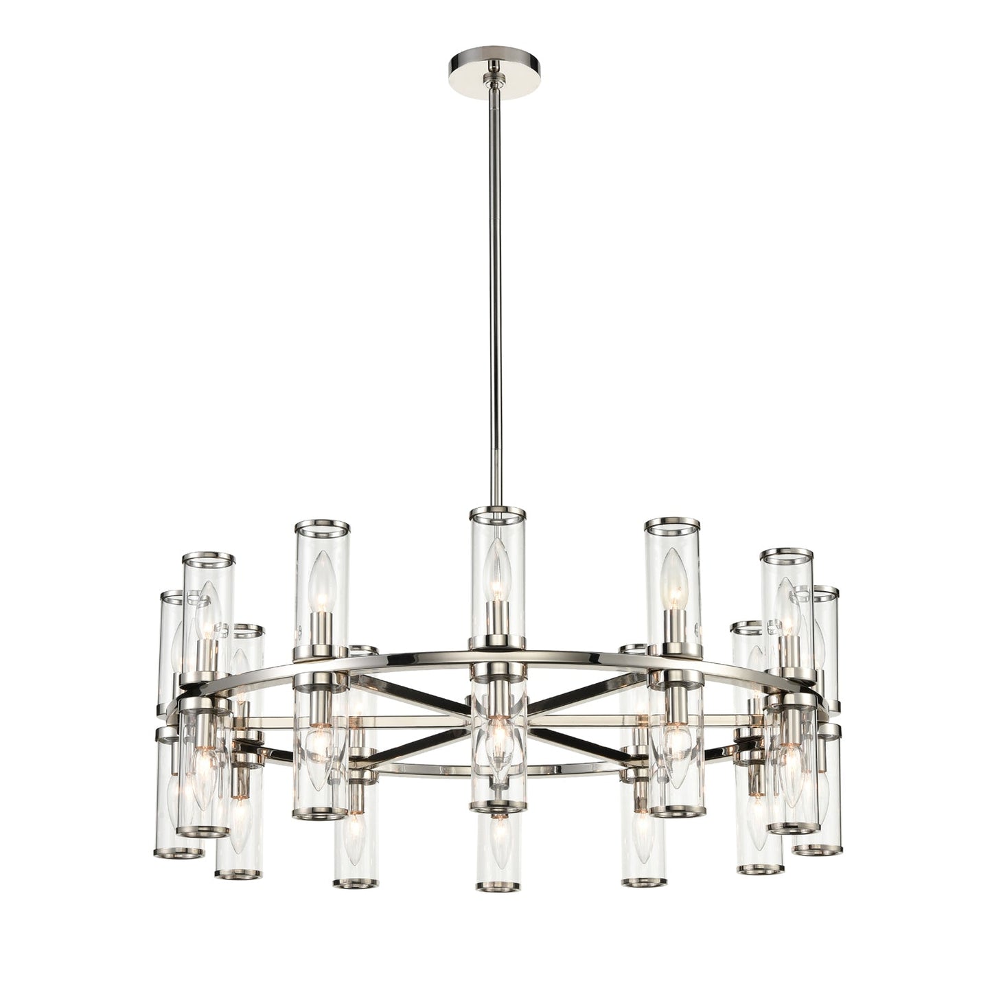 Alora Revolve clear glass chandelier CH309024PNCG