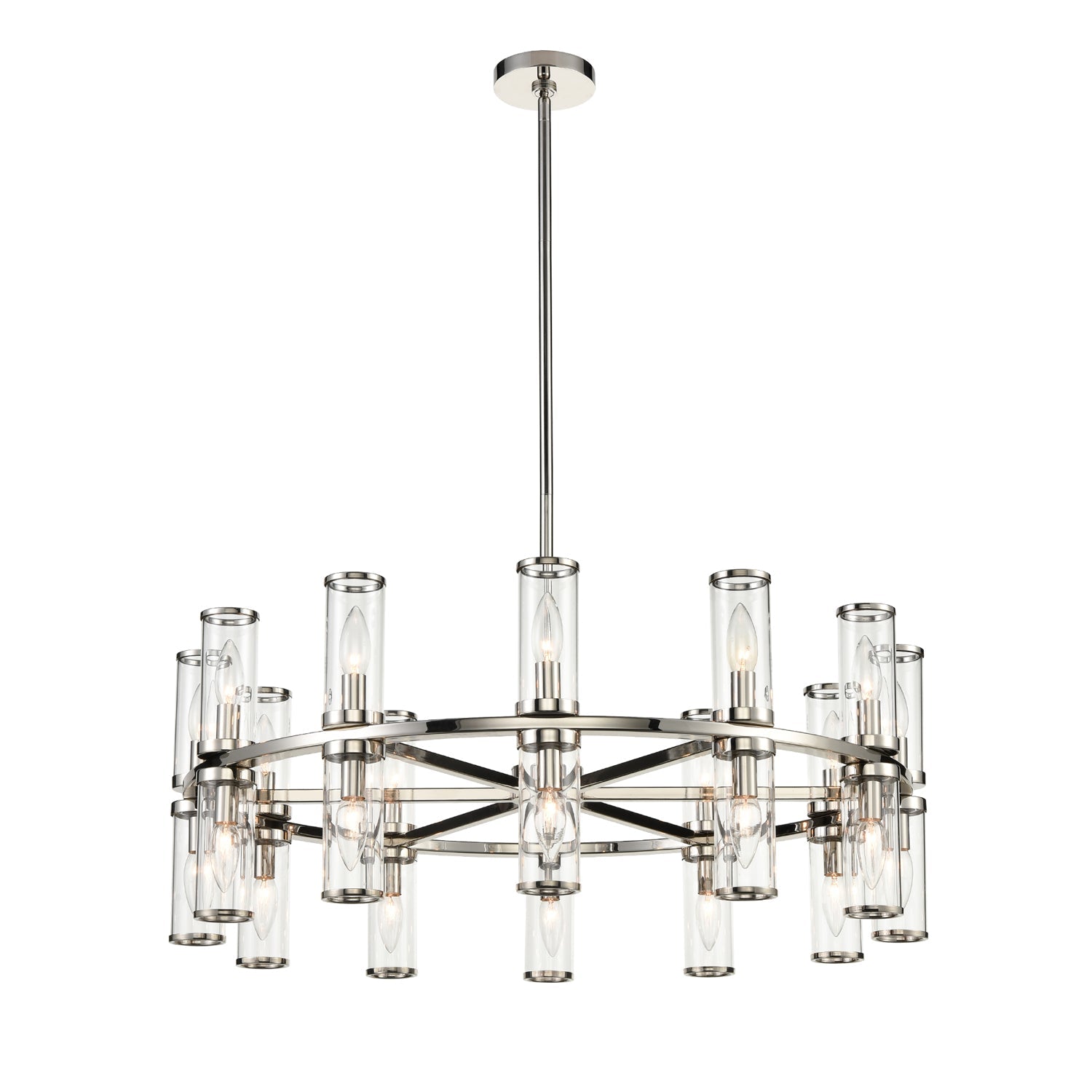 Alora Revolve clear glass chandelier CH309024PNCG