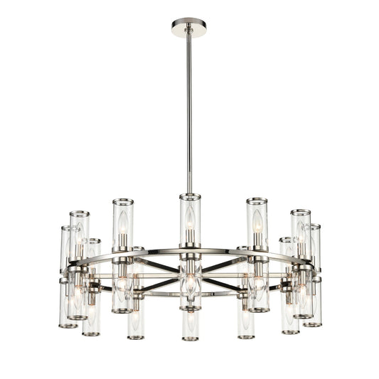 Alora Revolve clear glass chandelier CH309024PNCG