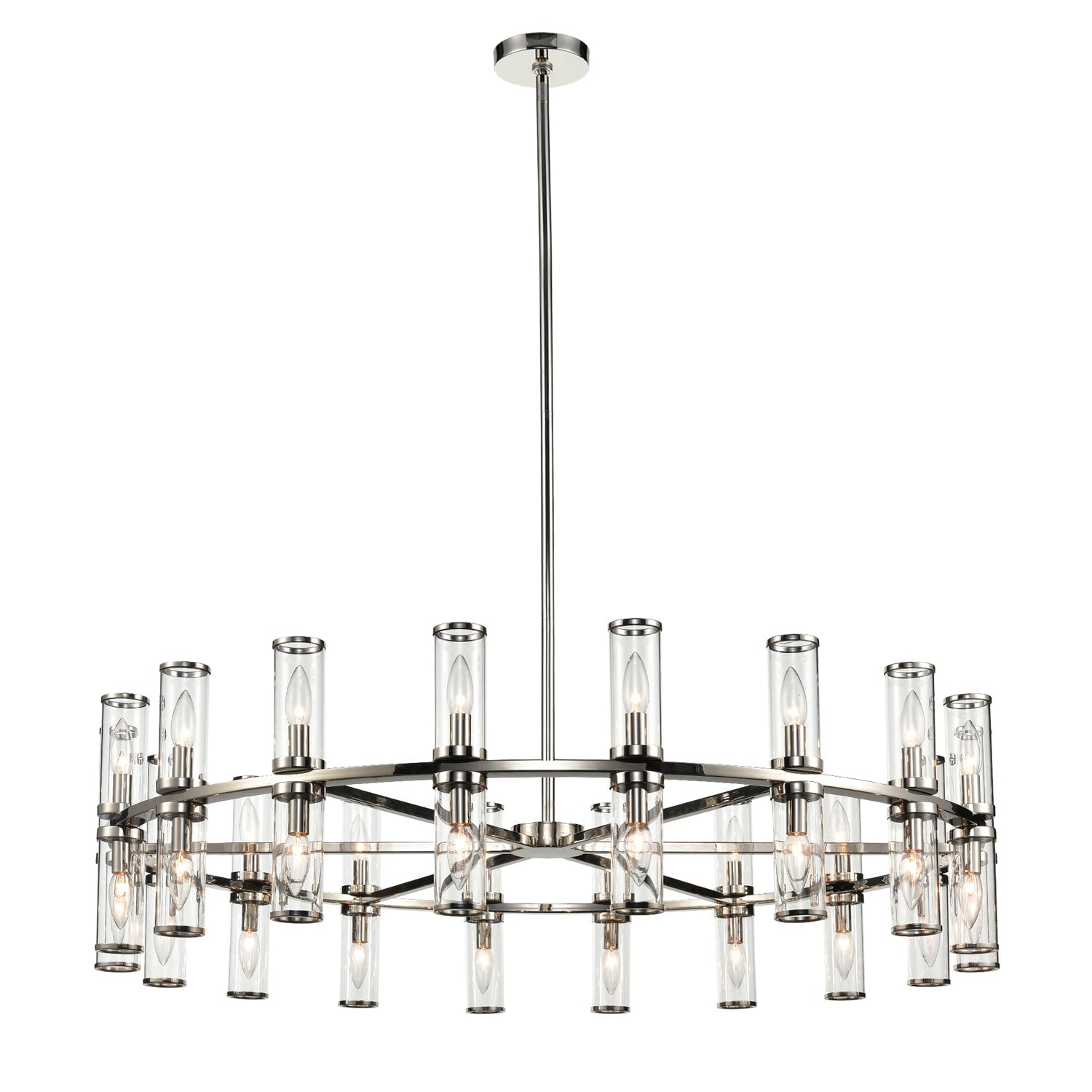 Alora Revolve clear glass chandelier CH309036PNCG