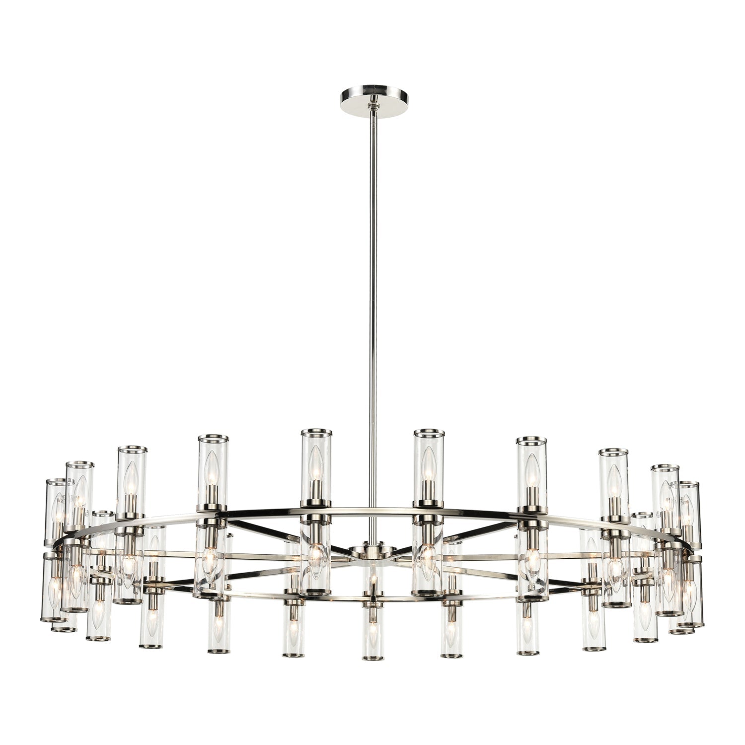 Alora Revolve clear glass chandelier CH309042PNCG