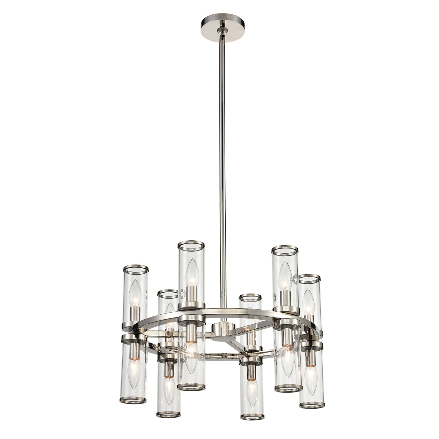 Alora Revolve clear glass chandelier CH309066PNCG