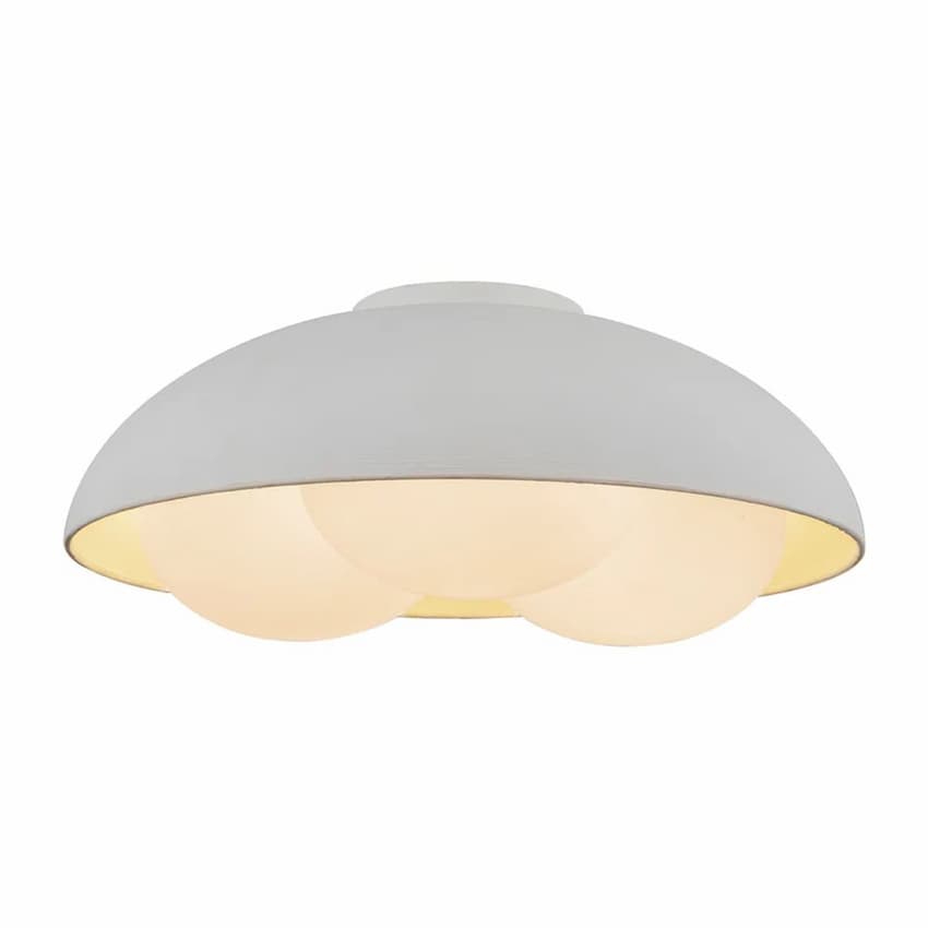 Alora Mood Robyn FM495316AWOP 16-Inch 3-Light Flush Mount in Antique White Finish with Matte Opal Glass Diffusers