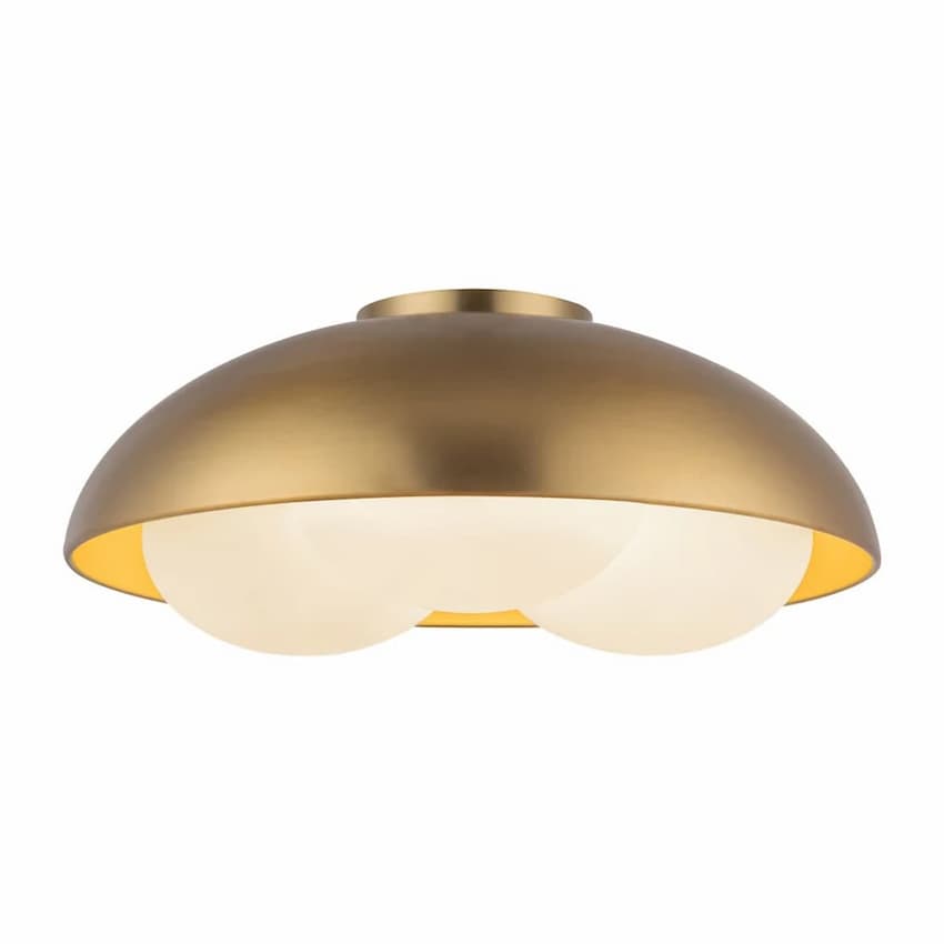 Alora Mood Robyn FM495316BGOP 16-Inch 3-Light Flush Mount in Brushed Gold Finish with Matte Opal Glass Diffusers