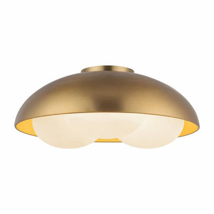 Alora Mood Robyn FM495316BGOP 16-Inch 3-Light Flush Mount in Brushed Gold Finish with Matte Opal Glass Diffusers