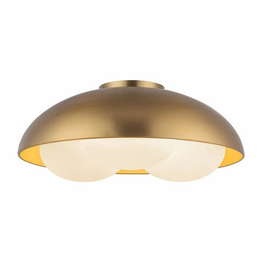 Alora Mood Robyn FM495316BGOP 16-Inch 3-Light Flush Mount in Brushed Gold Finish with Matte Opal Glass Diffusers