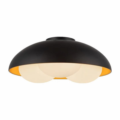 Alora Mood Robyn FM495316MBOP 16-Inch 3-Light Flush Mount in Matte Black Finish with Matte Opal Glass Diffusers