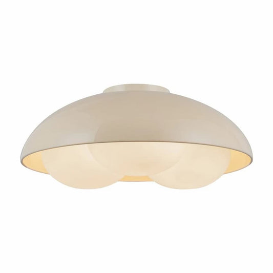Alora Mood Robyn FM495316PWOP 16-Inch 3-Light Flush Mount in Pearl White Finish with Opal Glass Shades