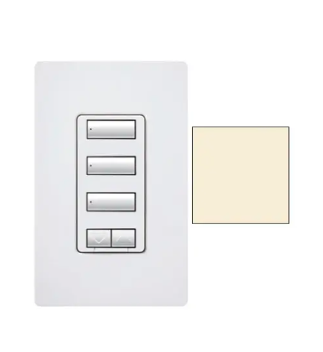 Lutron seeTouch 3-button keypad in Light Almond