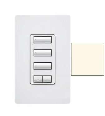 Lutron seeTouch 3-button keypad in Biscuit