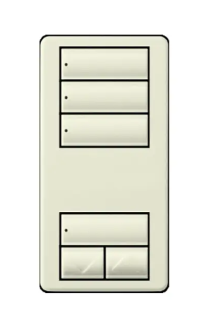 Lutron seeTouch 3-button keypad in Biscuit