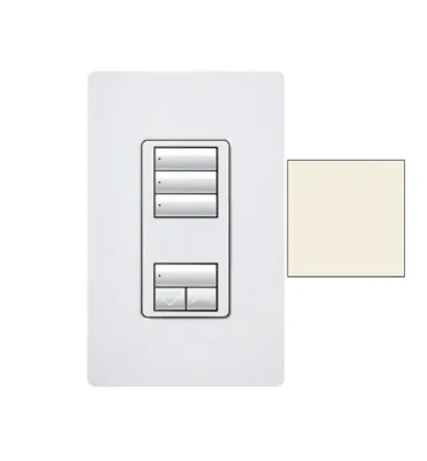 Lutron seeTouch 3-button keypad in Light Almond