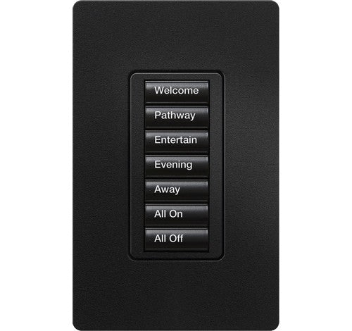 Lutron seeTouch 7-button keypad in Midnight