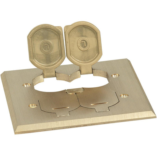 Lew Electric RRP-4-BP-LR Brass floor box cover