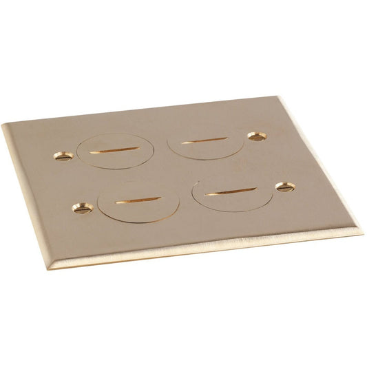 Lew Electric RRP-4-BP Brass floor box cover