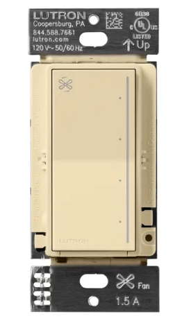 Lutron Sunnata 4-speed fan control in Ivory