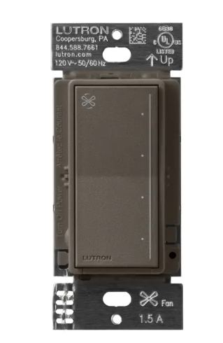 Lutron Sunnata 4-speed fan control in Truffle