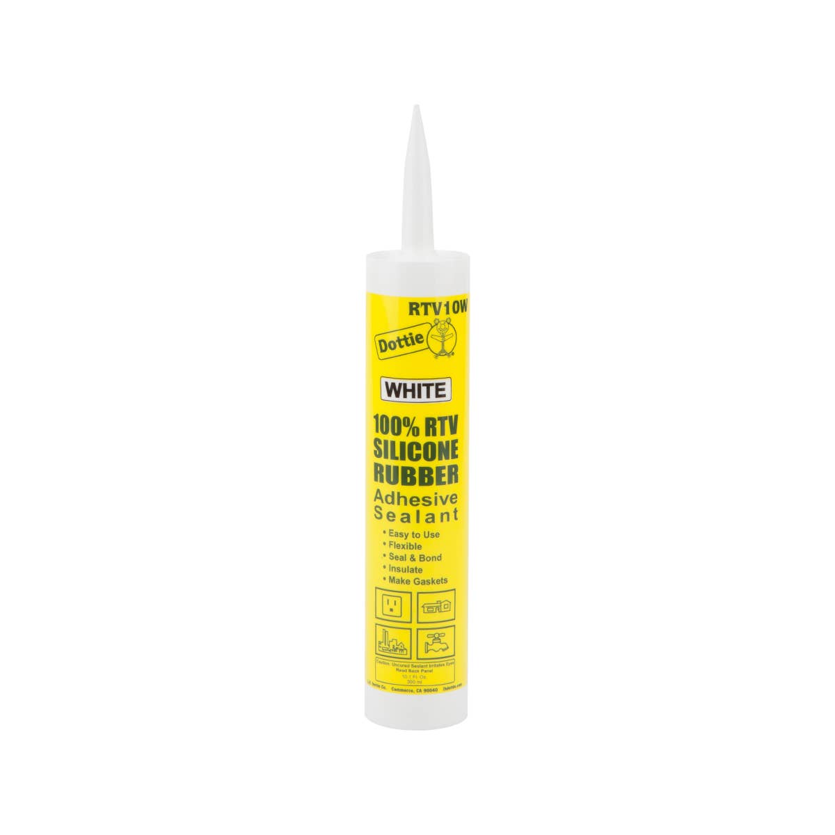 Dottie RTV10W Dottie 10.3 oz White RTV Silicone Sealant RTV10W