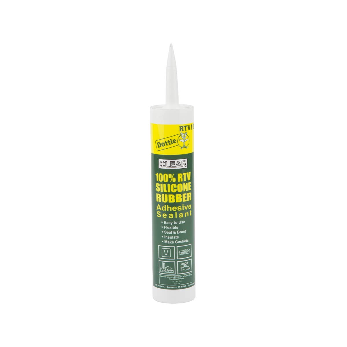 Dottie RTV10 Dottie 10.3 oz Clear RTV Silicone Sealant RTV10