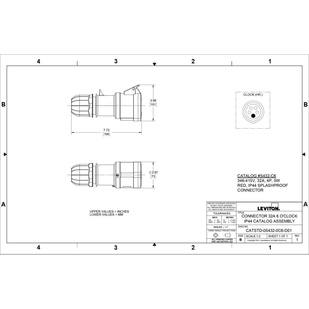 Leviton S432-C6 Pin & Sleeve Device