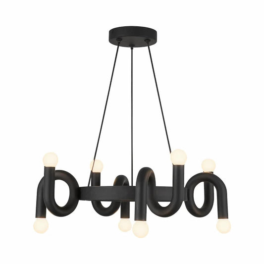Alora Mood CH420823MB Sadie 23-Inch Chandelier in Matte Black Finish with Sculptural Swirling Metal Design