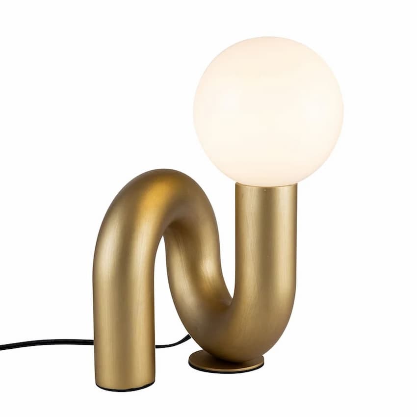 Alora Mood Sadie TL420107BG 7-Inch Table Lamp in Brushed Gold Finish with Sculptural Swirling Design
