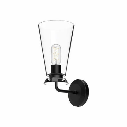 Alora Mood Salem Collection WV570006MBCL Bathroom Vanity Light with Matte Black Steel Frame, Clear Glass Accents and E26 A19 Bulb Base