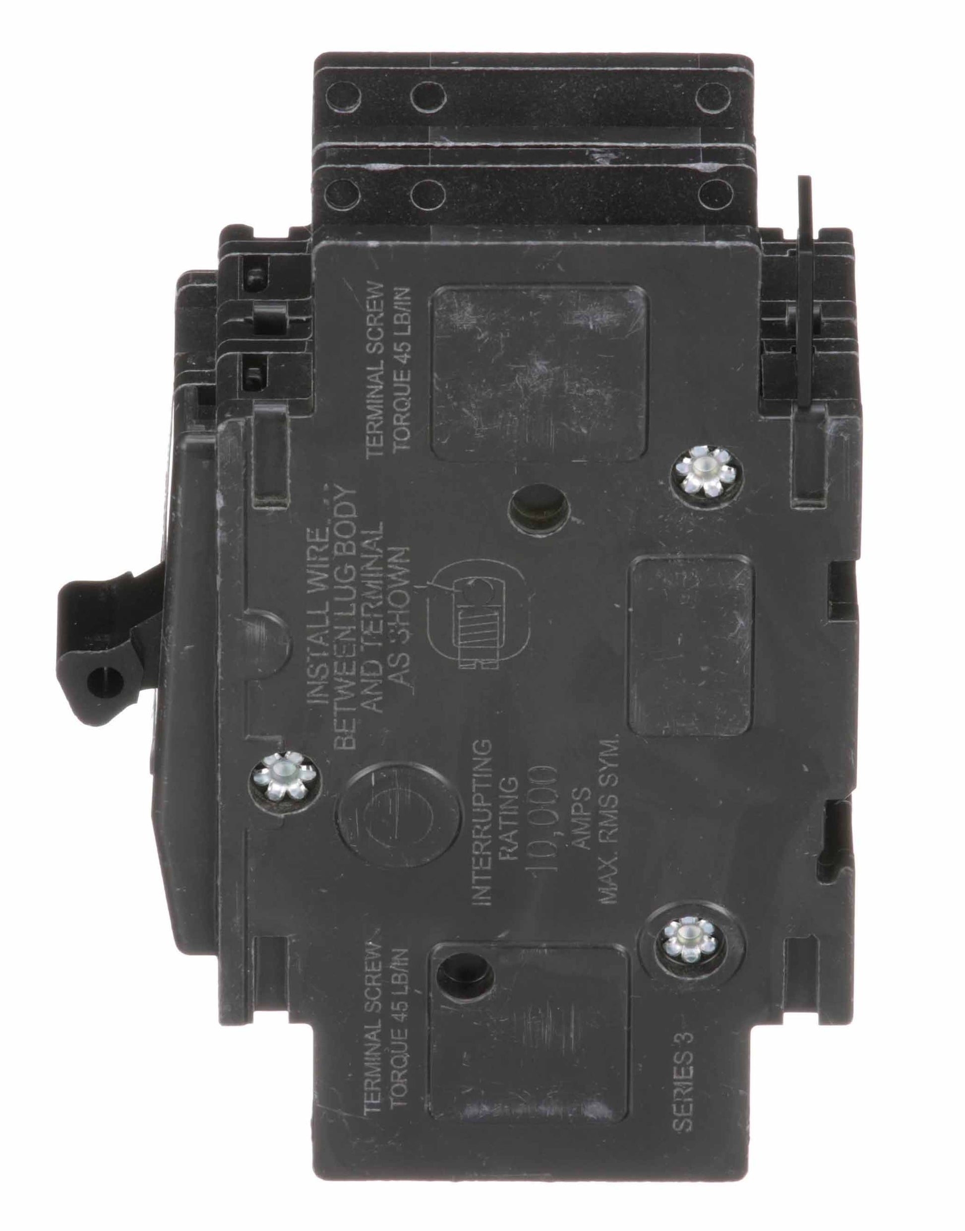Square D 10 Amp 2 Pole 120/240VAC 10kA Interrupt Miniature Circuit Breaker, QOU Series, Thermal Magnetic Trip, Bolt-On Mount