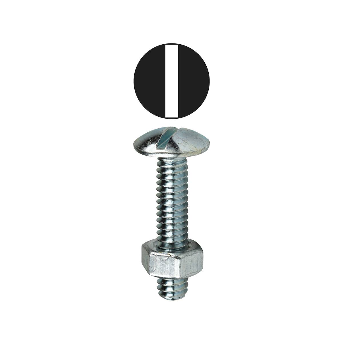 Dottie SB141 Dottie 1/4-20 x 1 in Truss Head Stove Bolt w/ Hex Nut SB141