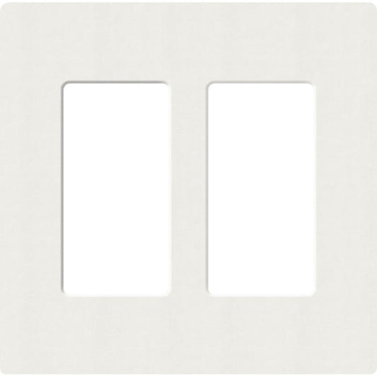 Lutron Claro 2-gang wall plate in Architectural White