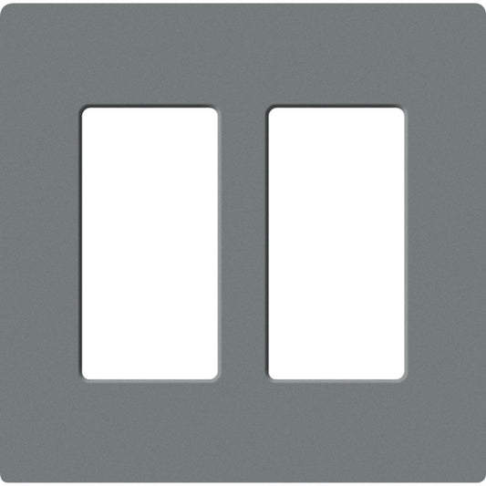 Lutron Claro 2-gang wall plate in Slate
