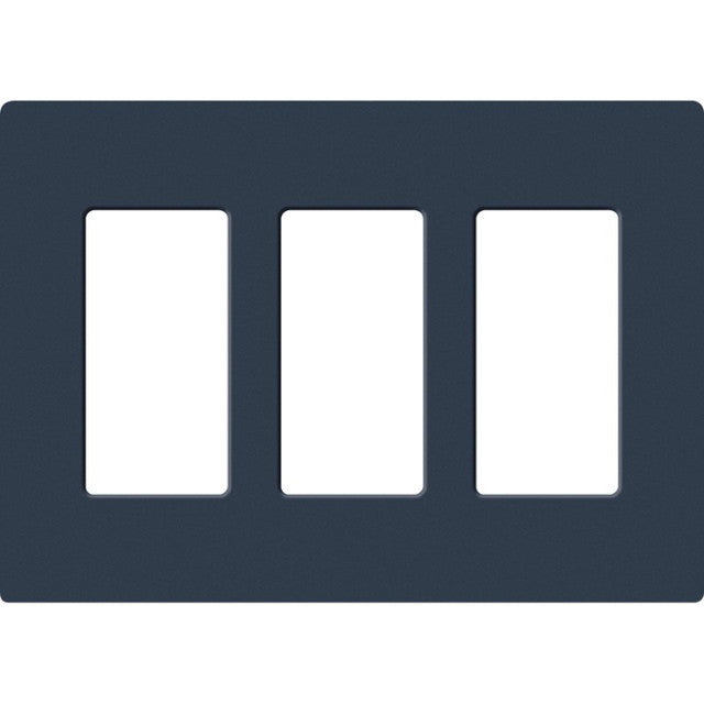 Lutron Claro 3-gang wall plate in Deep Sea