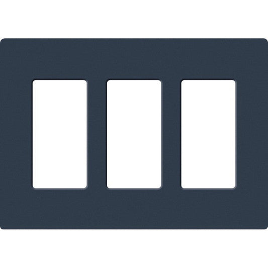 Lutron Claro 3-gang wall plate in Deep Sea