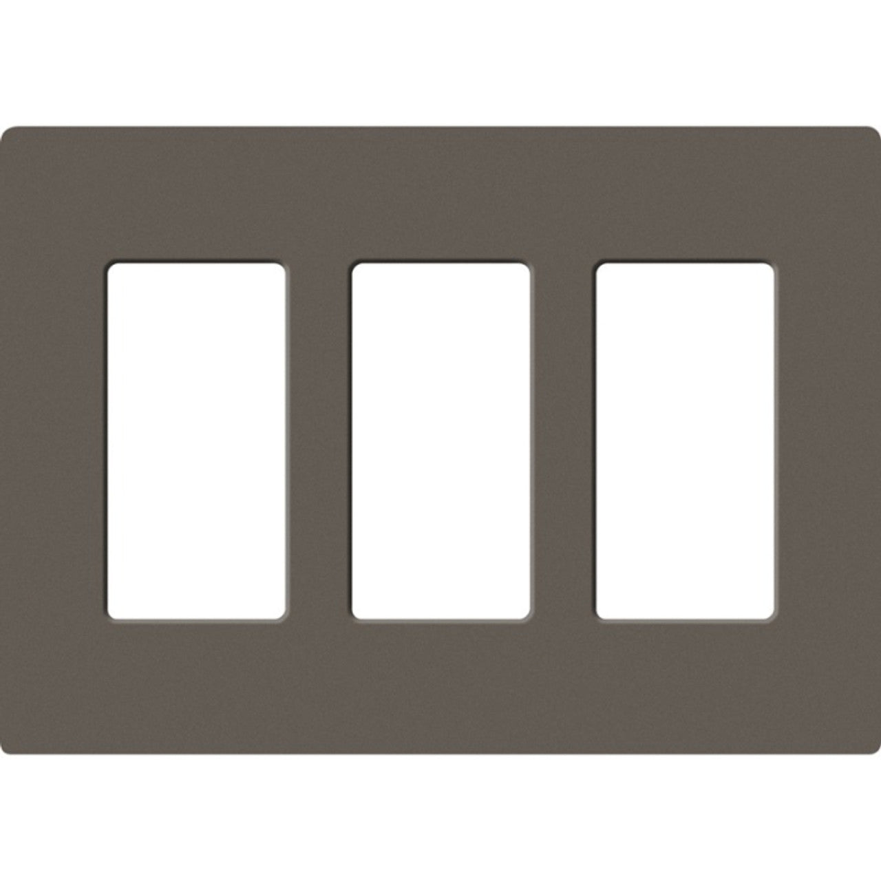 Lutron Claro 3-gang wall plate in Truffle