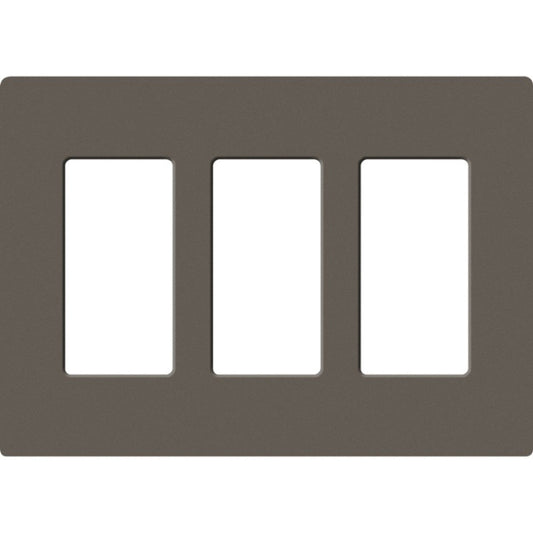 Lutron Claro 3-gang wall plate in Truffle