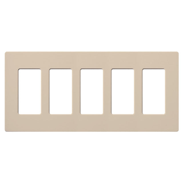 Lutron Claro 5-gang wall plate in Taupe