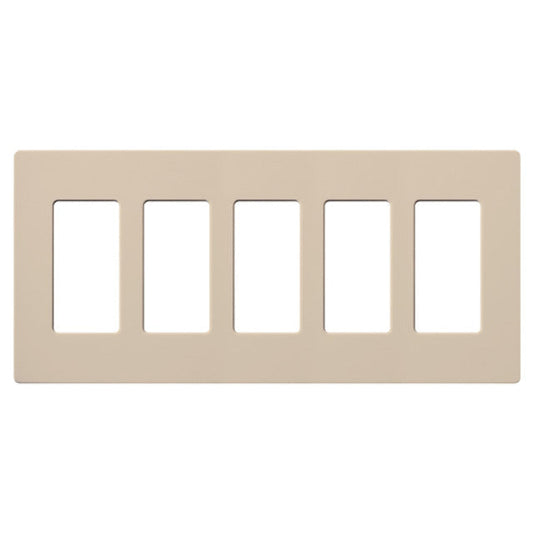 Lutron Claro 5-gang wall plate in Taupe