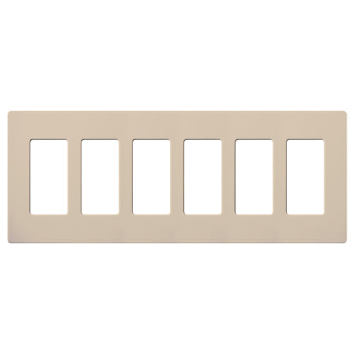 Lutron Claro 6-gang wall plate in Taupe