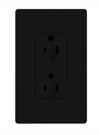 Lutron Claro 15 A tamper-resistant duplex receptacle in Midnight