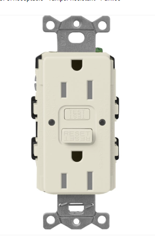 Lutron Claro GFCI receptacle in Pumice