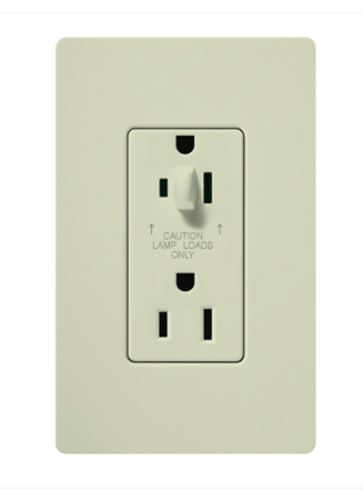 Lutron Claro 15 A tamper-resistant duplex receptacle in Biscuit