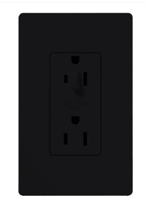 Lutron Claro 15 A tamper-resistant duplex receptacle in Midnight
