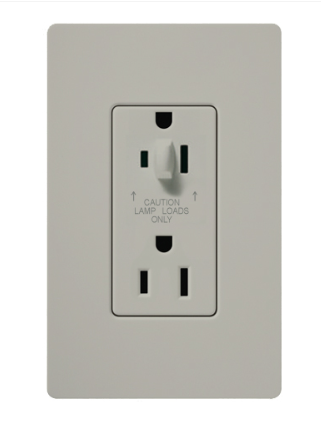 Lutron Claro 15 A tamper-resistant duplex receptacle in Palladium
